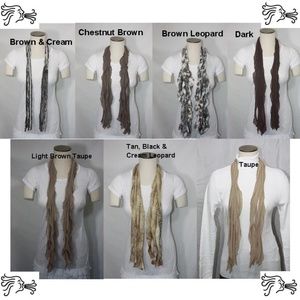 Brown Solid & Patterned Scarf Accessory